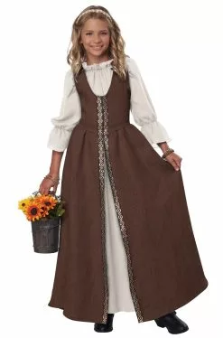 Renaissance Faire Dress Child Costume (Brown)