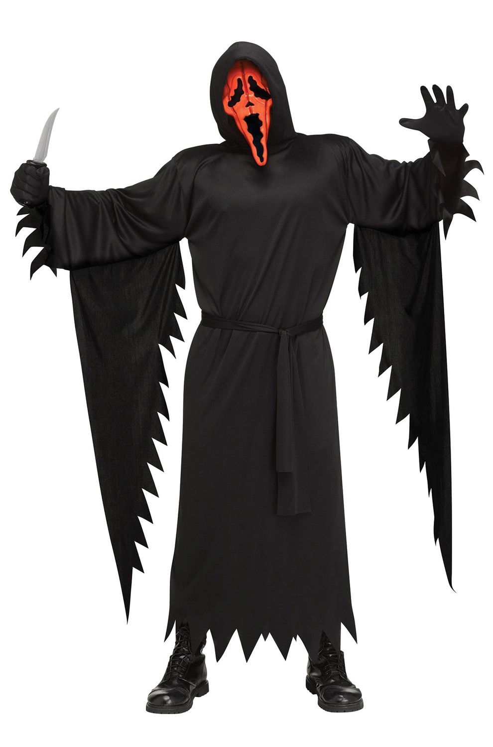 Pumpkin Ghost Face Adult Costume 1 Pumpkin Ghost Face Adult Costume