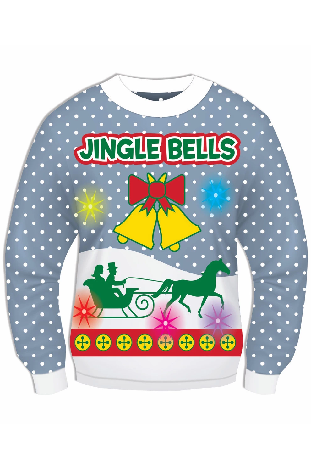 Jingle Bells Light Up Sweater Adult Costume (X-Large) 1 Jingle Bells Light Up Sweater Adult Costume (X-Large)