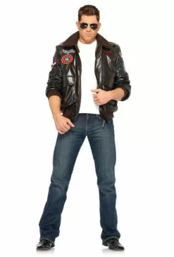 Top Gun Men's Bomber Jacket Set Adult Costume