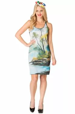 Bob Ross Painting Tank Dress Adult Costume