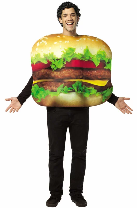 Get Real Cheeseburger Adult Costume 1 Get Real Cheeseburger Adult Costume