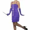 Short Flapper Dress Adult Costume (Purple)