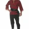 Striped Pirate Adult Costume (Black/Red)