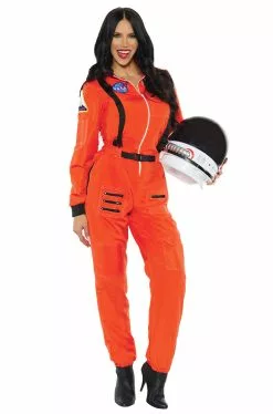 Female Astronaut Adult Costume (Orange)